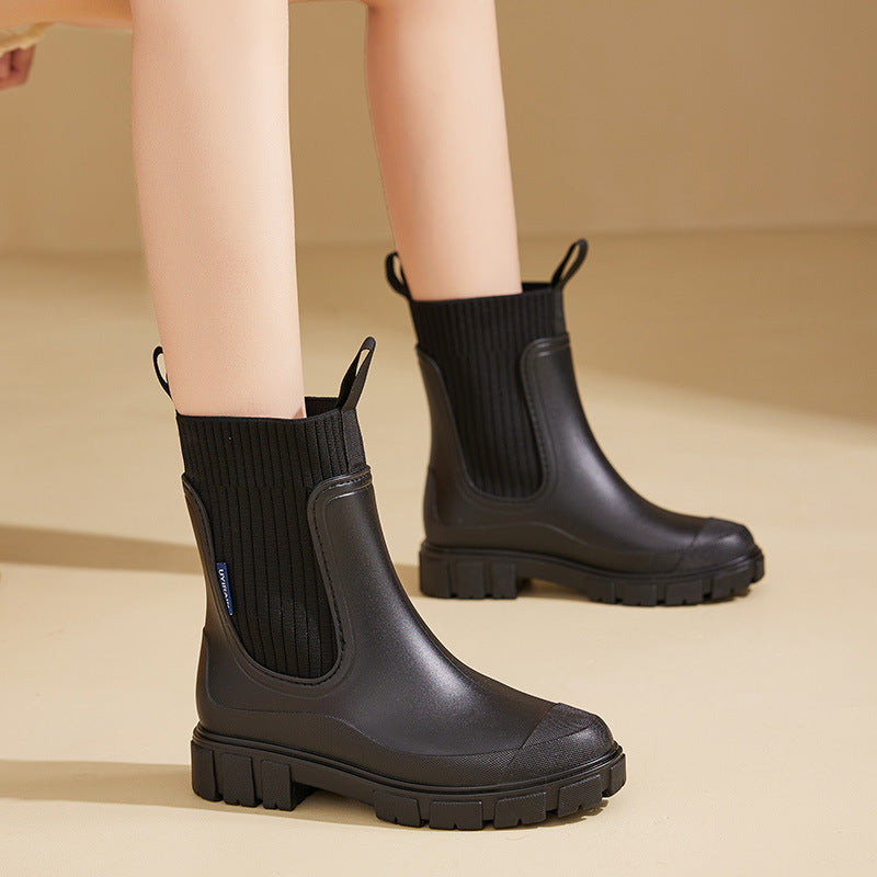 Glevato | Waterproof Rubber Boots for Women | Height-Increasing Platform & Slip-Resistant PVC