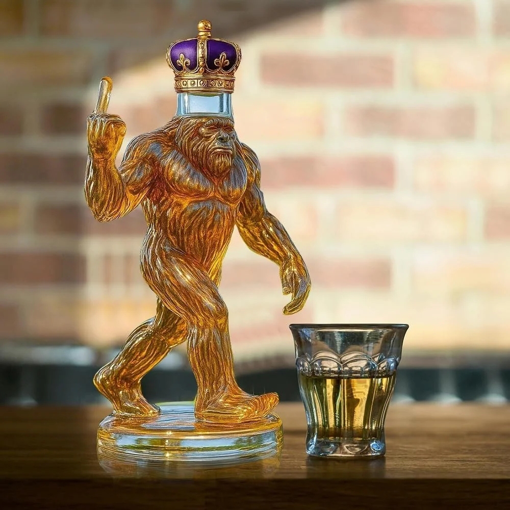 Glevato | Whiskey Decanter Funny Bigfoot Glass Bottle