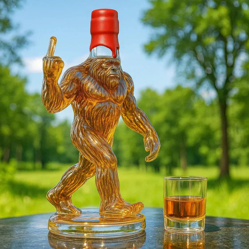 Glevato | Whiskey Decanter Funny Bigfoot Glass Bottle