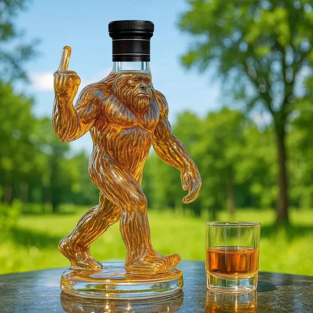 Glevato | Whiskey Decanter Funny Bigfoot Glass Bottle