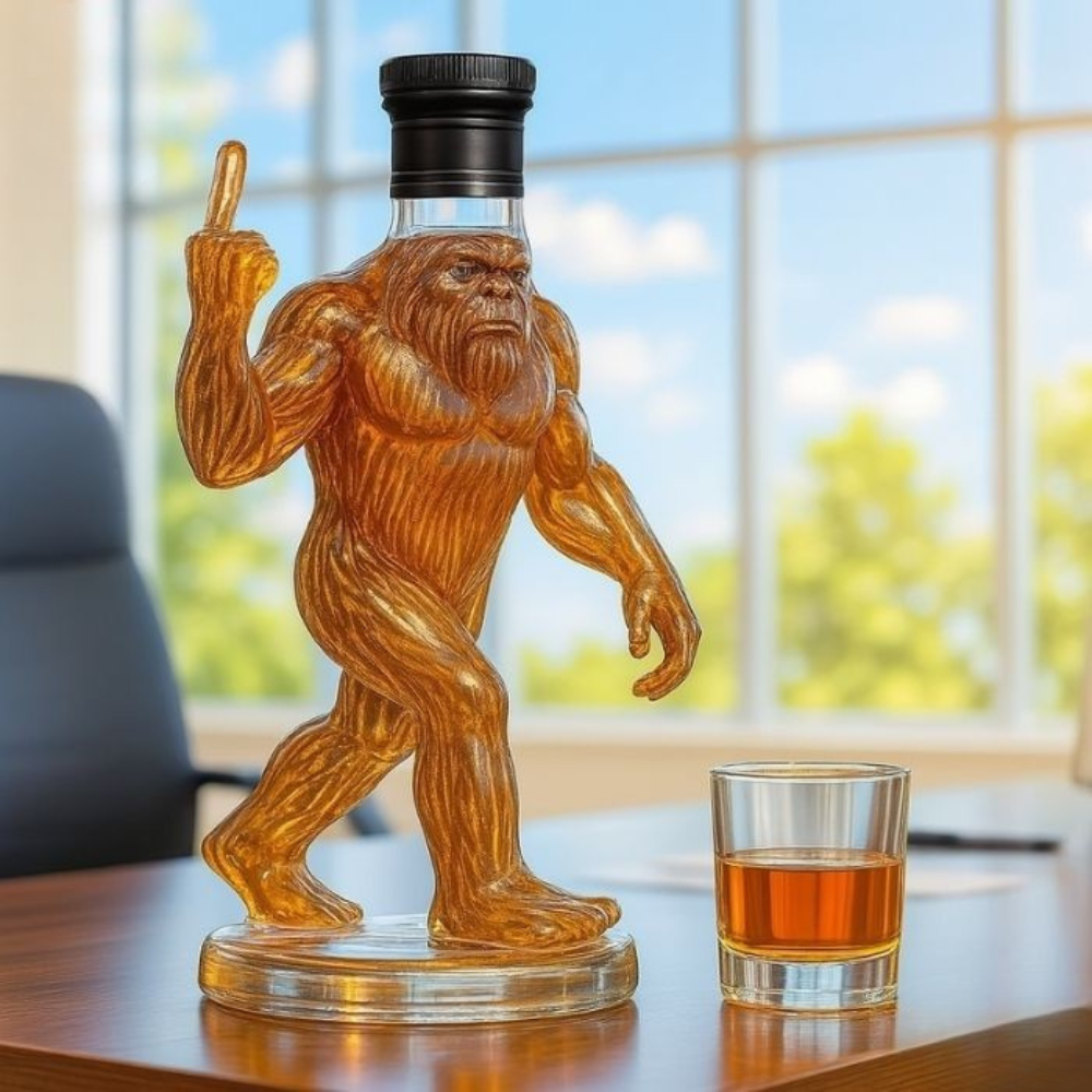 Glevato | Whiskey Decanter Funny Bigfoot Glass Bottle