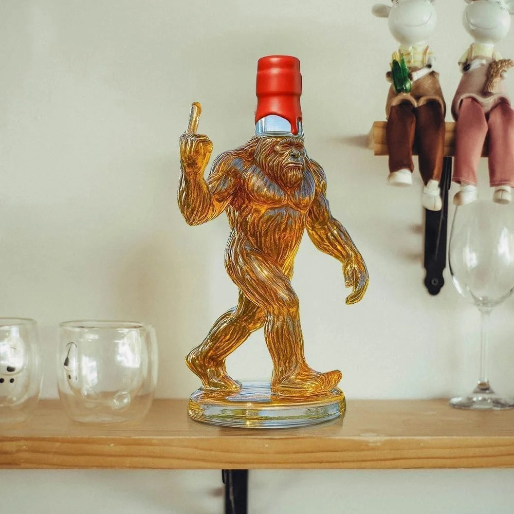 Glevato | Whiskey Decanter Funny Bigfoot Glass Bottle