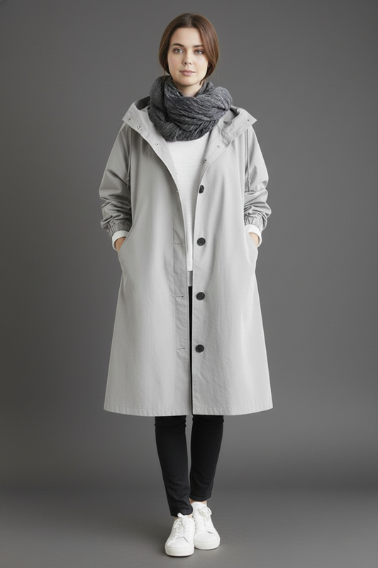 Glevato | Wind and Waterproof Trench Coat for Women – With Hood for Autumn & Winter