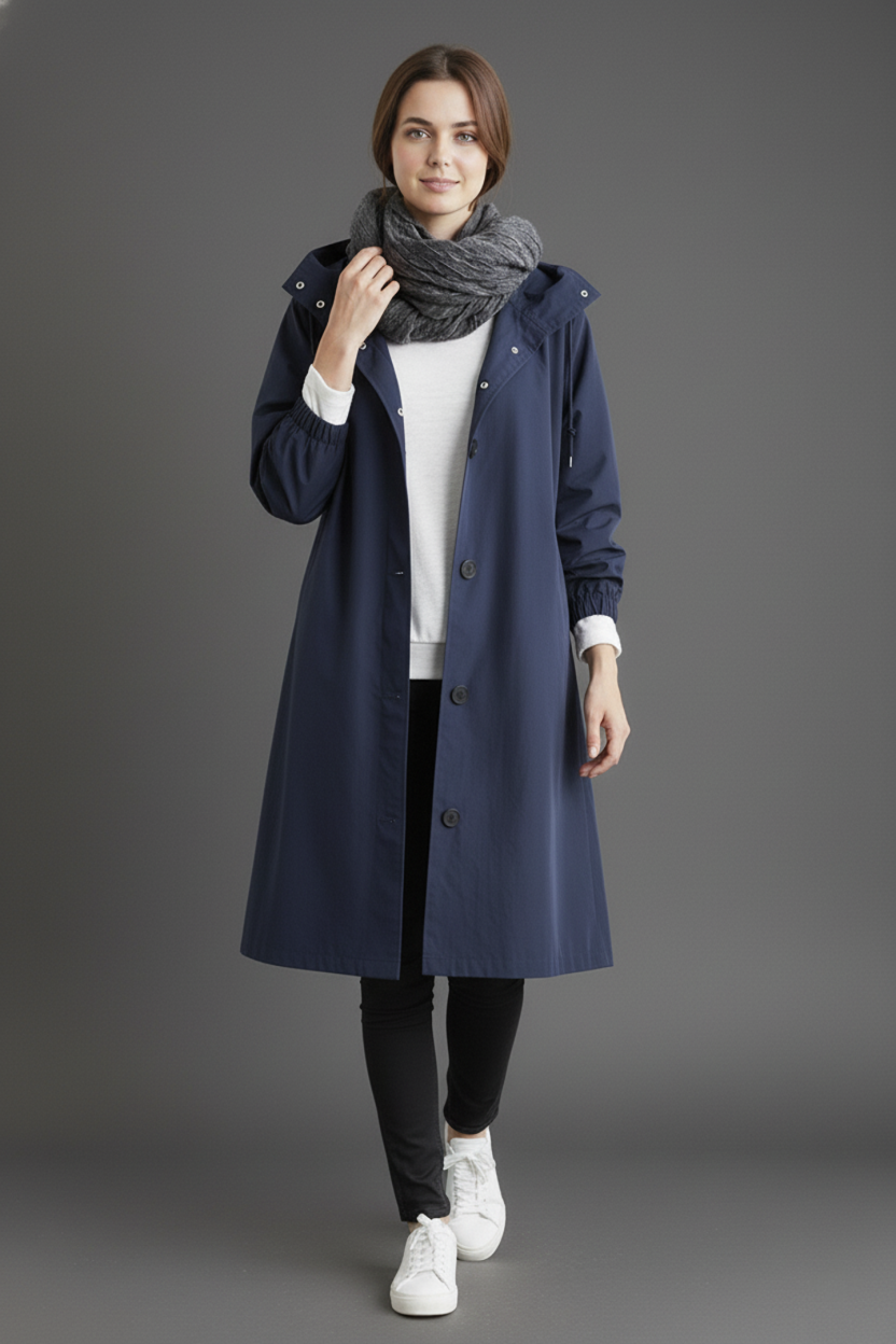 Glevato | Wind and Waterproof Trench Coat for Women – With Hood for Autumn & Winter