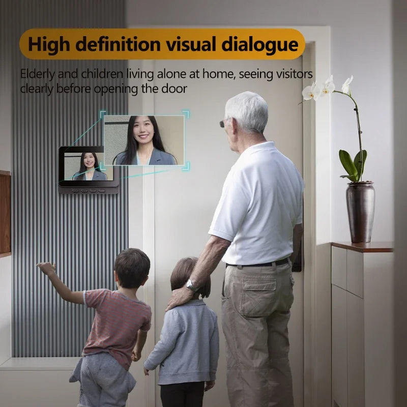 Glevato | Wireless Video Doorbell with Intercom and HD Night Vision – 4.3” IPS Display, Waterproof