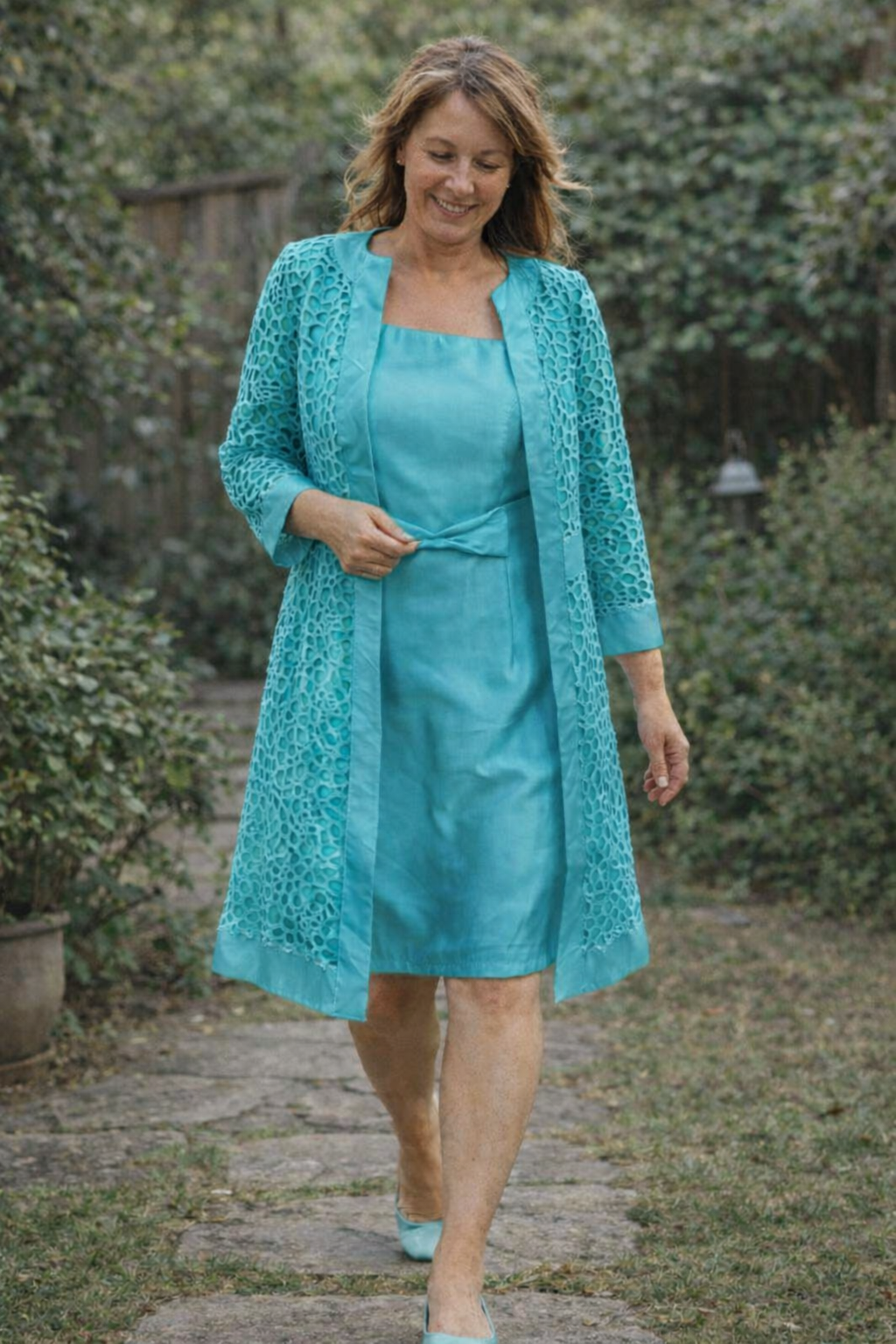 Glevato | Women's 2-Piece Lace Dress with Jacket Elegant