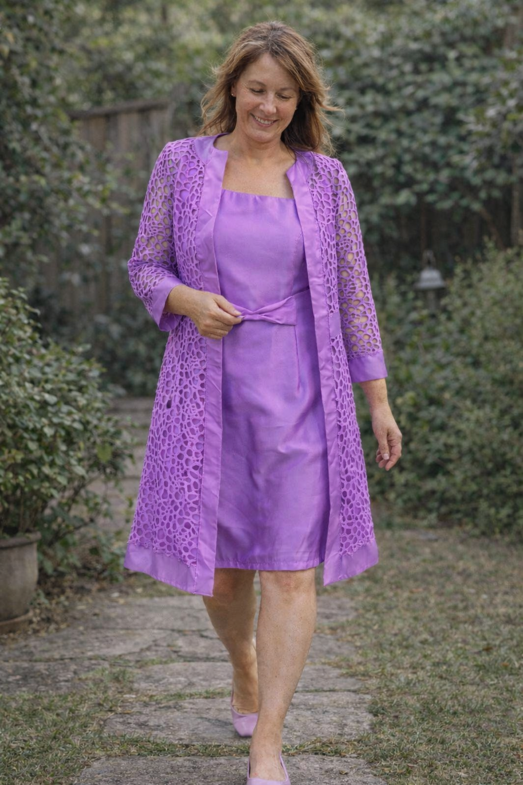 Glevato | Women's 2-Piece Lace Dress with Jacket Elegant