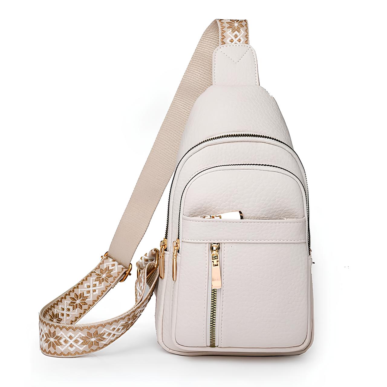 Glevato | Women's Anti-Theft Sling Backpack with Geometric Strap