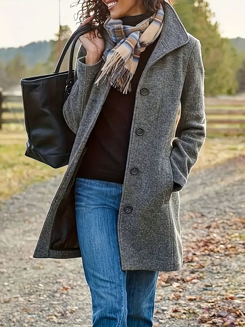 Glevato | Women's Button Front Lapel Coat