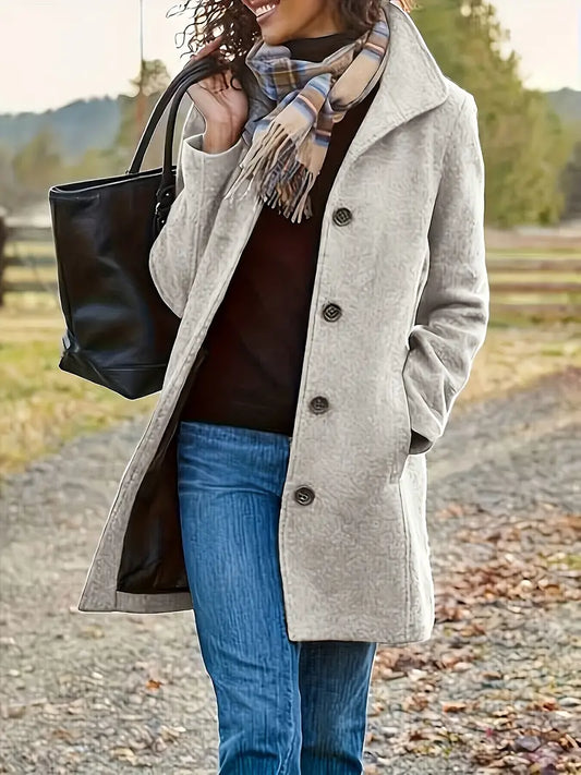 Glevato | Women's Button Front Lapel Coat