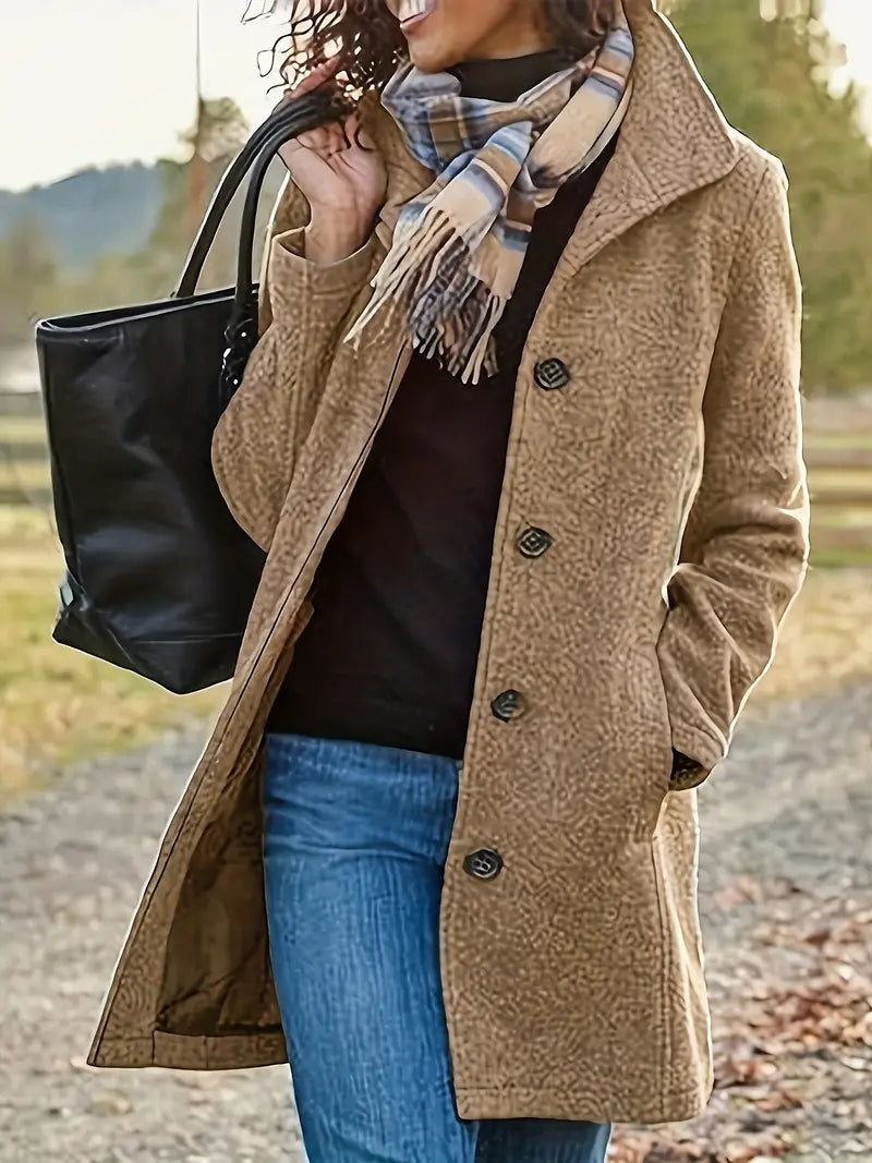 Glevato | Women's Button Front Lapel Coat