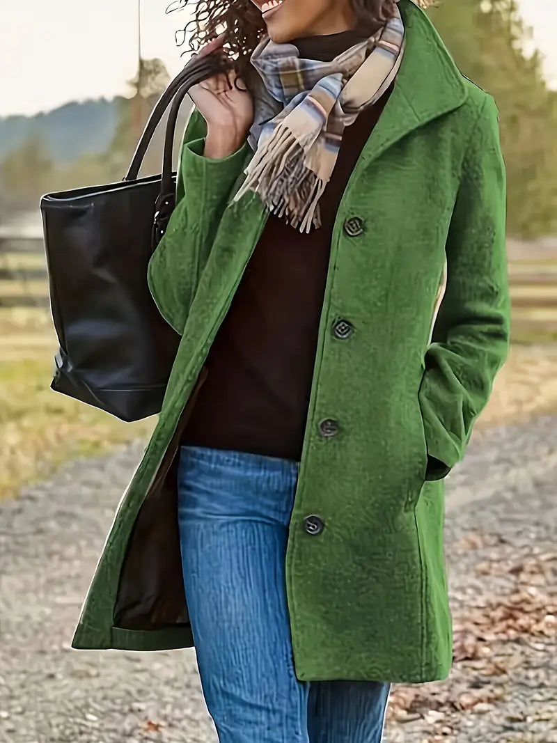 Glevato | Women's Button Front Lapel Coat