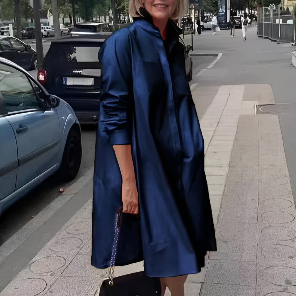 Glevato | Women's Collared A-Line Shirt Dress