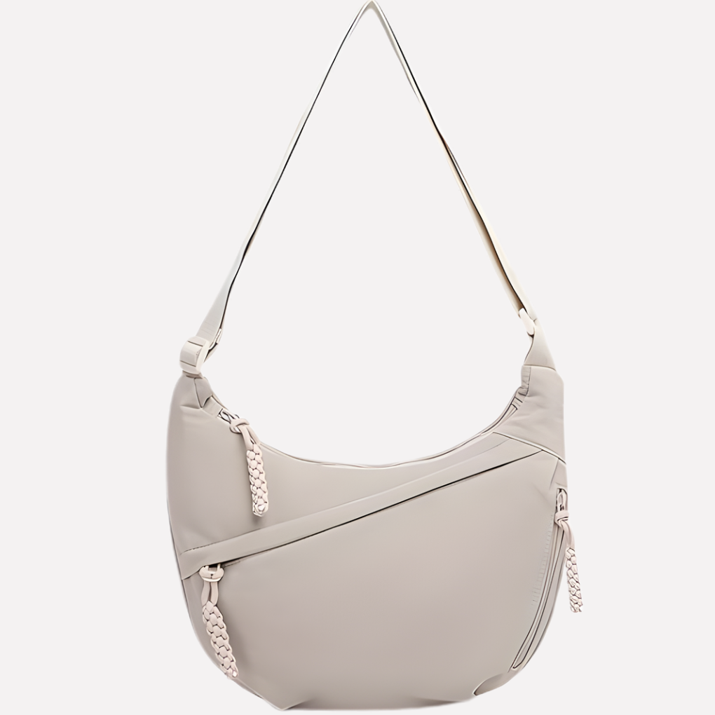 Glevato | Women's Crescent Sling Bag with Braided Detail