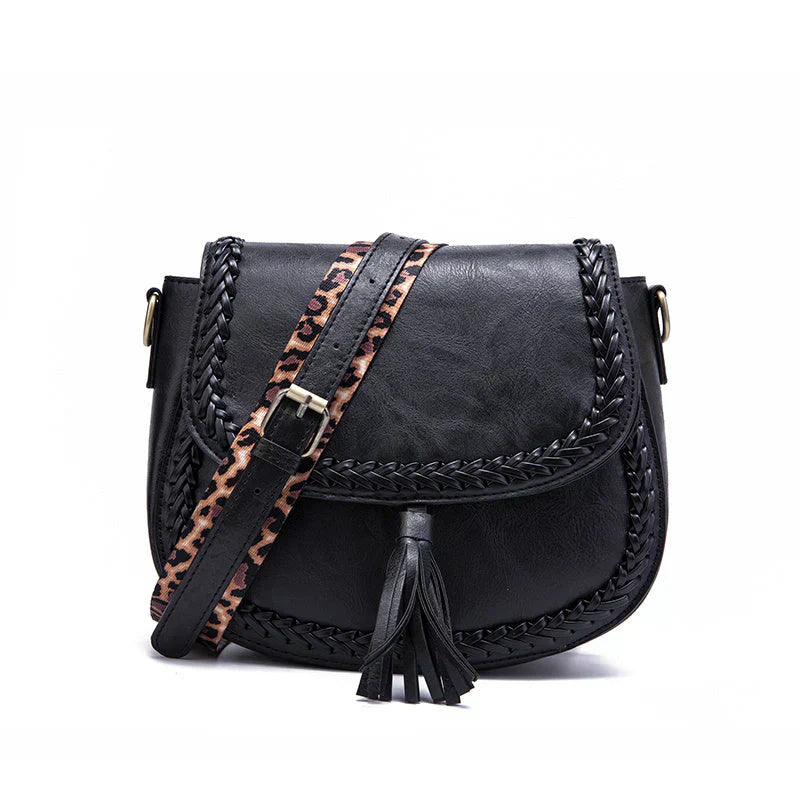 Glevato | Women's Crossbody Saddle Bag with Tassel