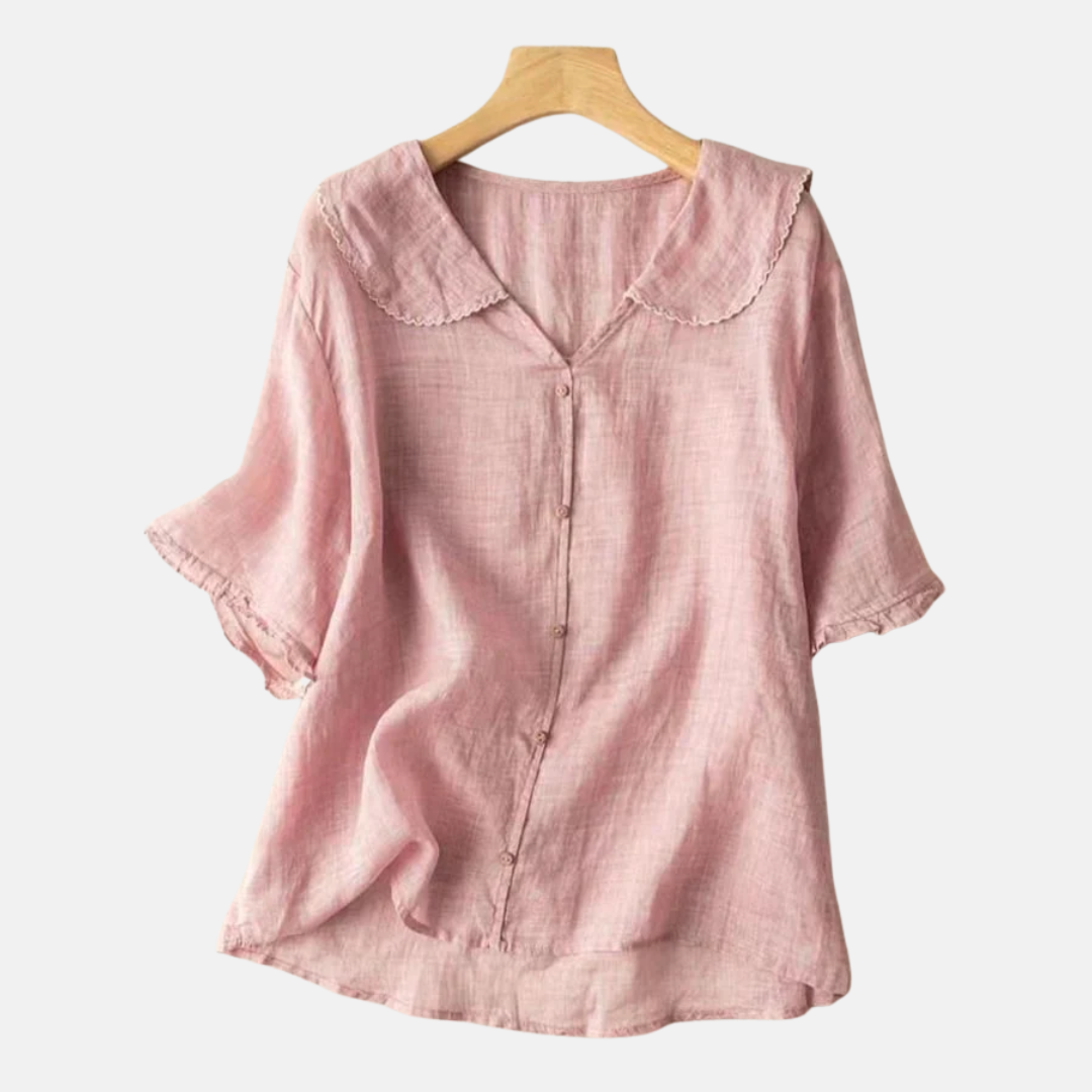 Glevato | Women's Doll Collar Button-Up Shirt