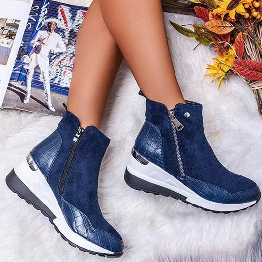 Glevato | Women's High-Top Orthopedic Sneakers with Zipper
