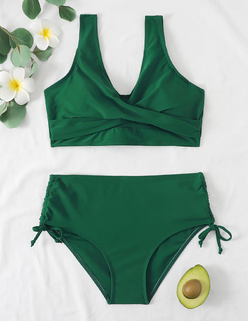 Glevato | Women's High Waist Bikini Set with Wrap Top