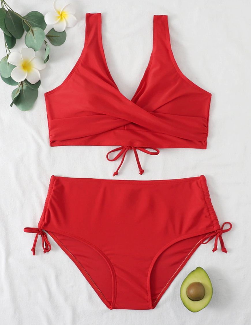 Glevato | Women's High Waist Bikini Set with Wrap Top