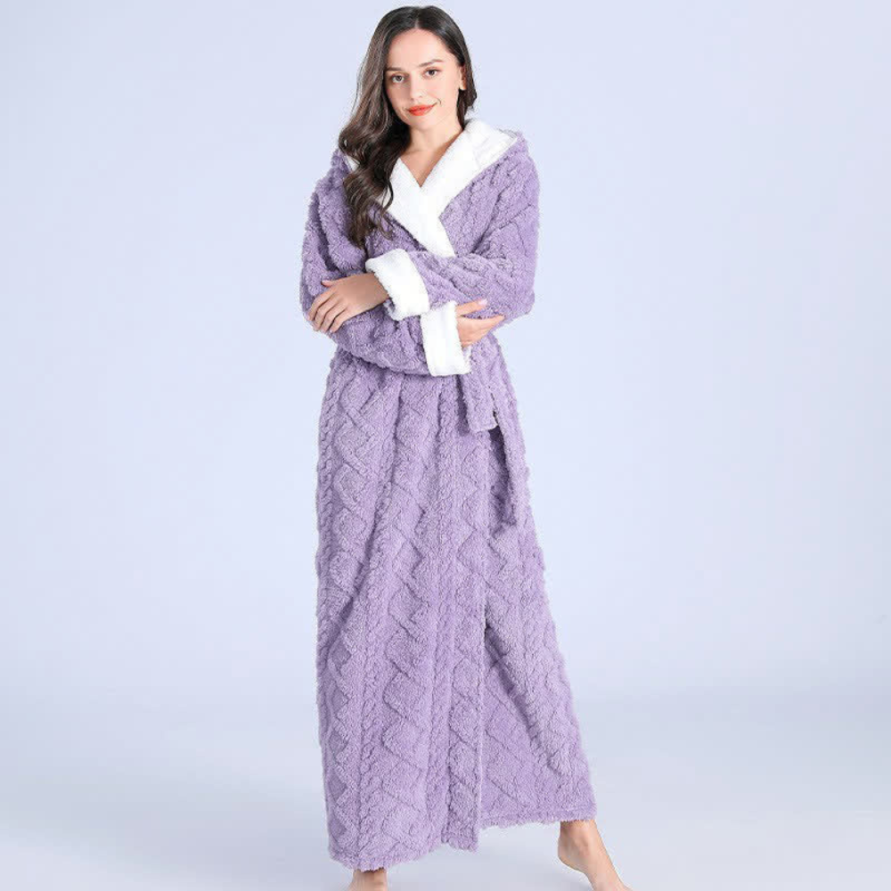 Glevato | Women's Hooded Plush Bathrobe
