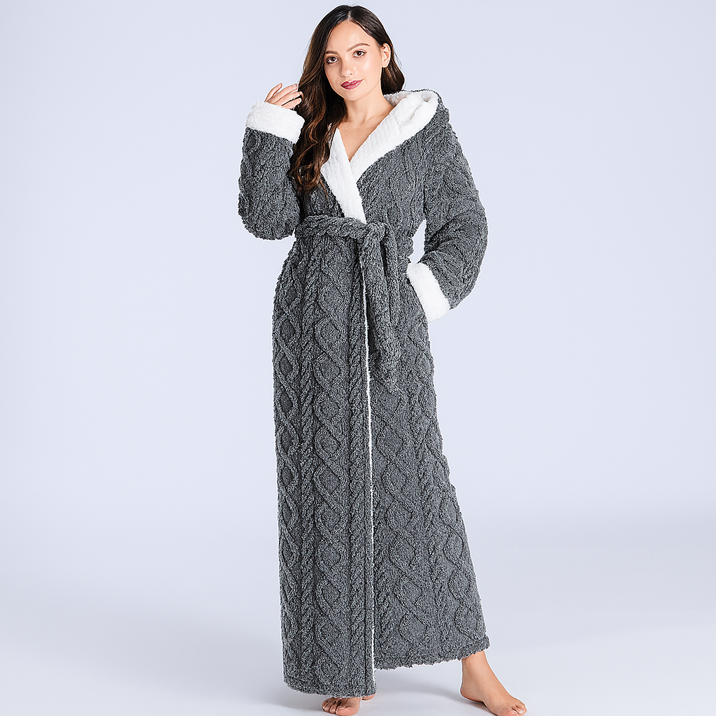 Glevato | Women's Hooded Plush Bathrobe