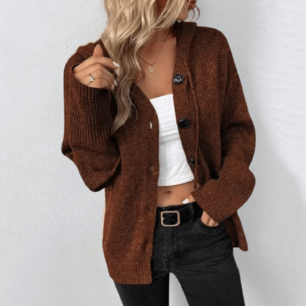 Glevato | Women's Knit Cardigan with Hood