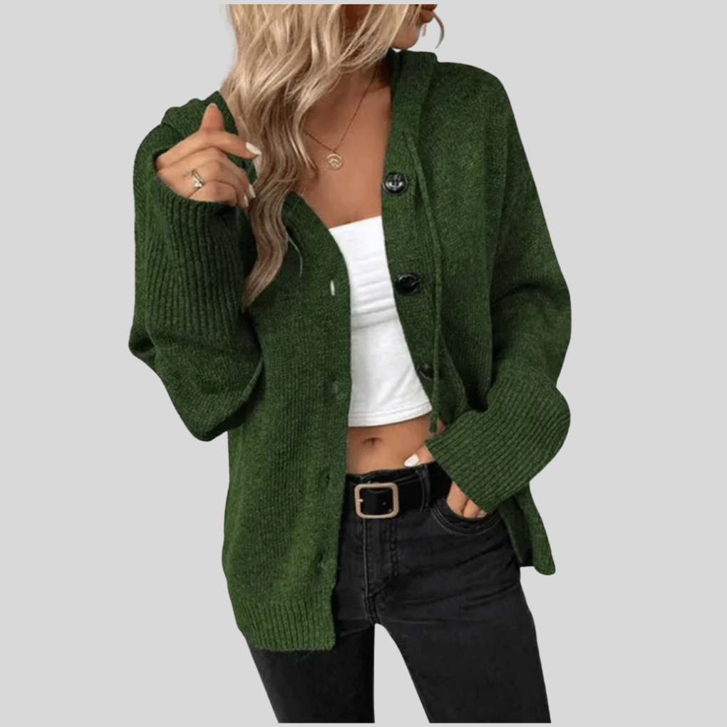 Glevato | Women's Knit Cardigan with Hood
