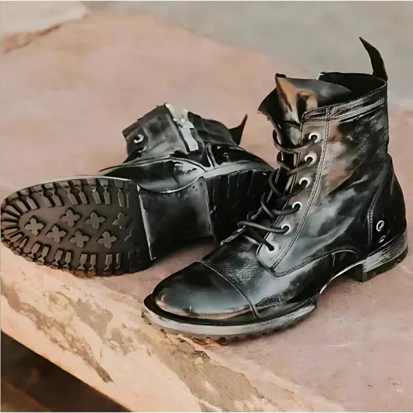 Glevato | Women's Lace-Up Cap Toe Boots