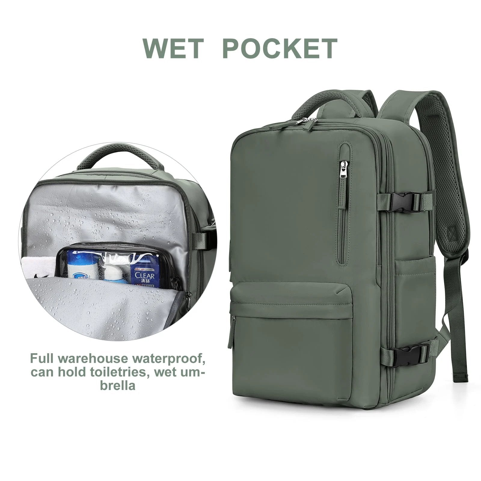 Glevato | Women's Large Travel Backpack – Waterproof Hiking Backpack | Anti-Theft