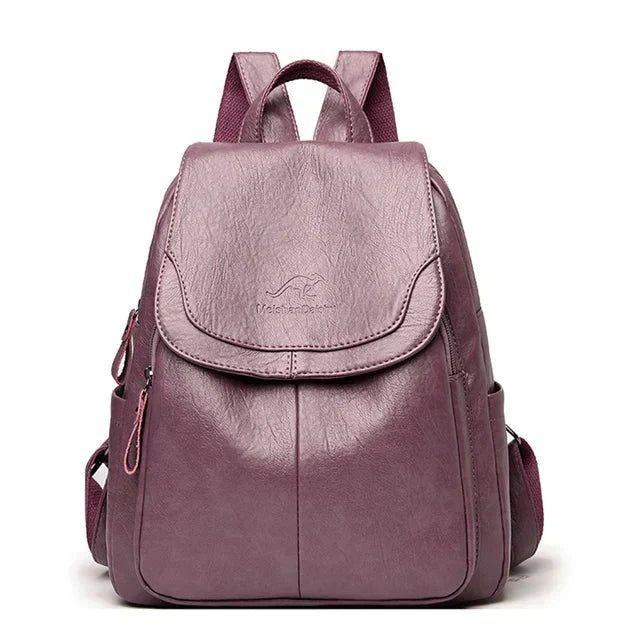 Glevato | Women's Leather Flap Backpack