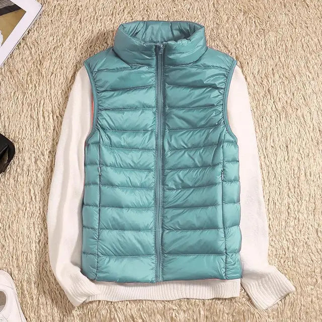 Glevato | Women's Lightweight Down Vest with Stand Collar