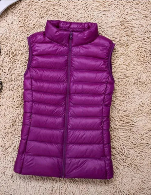 Glevato | Women's Lightweight Down Vest with Stand Collar