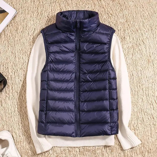 Glevato | Women's Lightweight Down Vest with Stand Collar