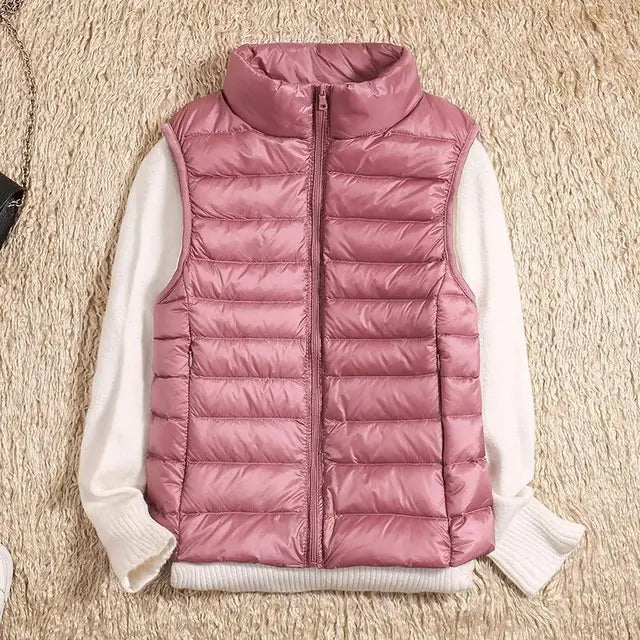 Glevato | Women's Lightweight Down Vest with Stand Collar