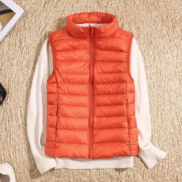 Glevato | Women's Lightweight Down Vest with Stand Collar