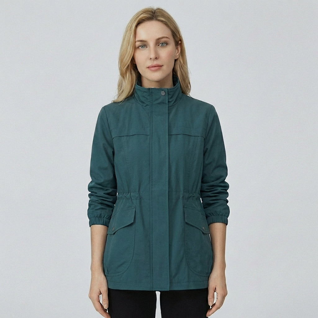 Glevato | Women's Lightweight Utility Jacket with Drawstring Waist