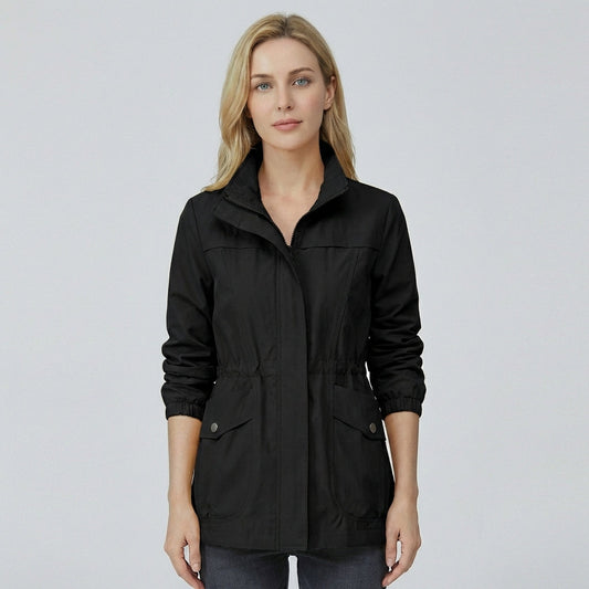 Glevato | Women's Lightweight Utility Jacket with Drawstring Waist