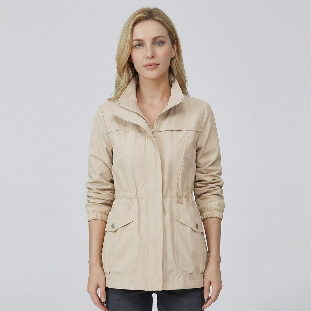 Glevato | Women's Lightweight Utility Jacket with Drawstring Waist