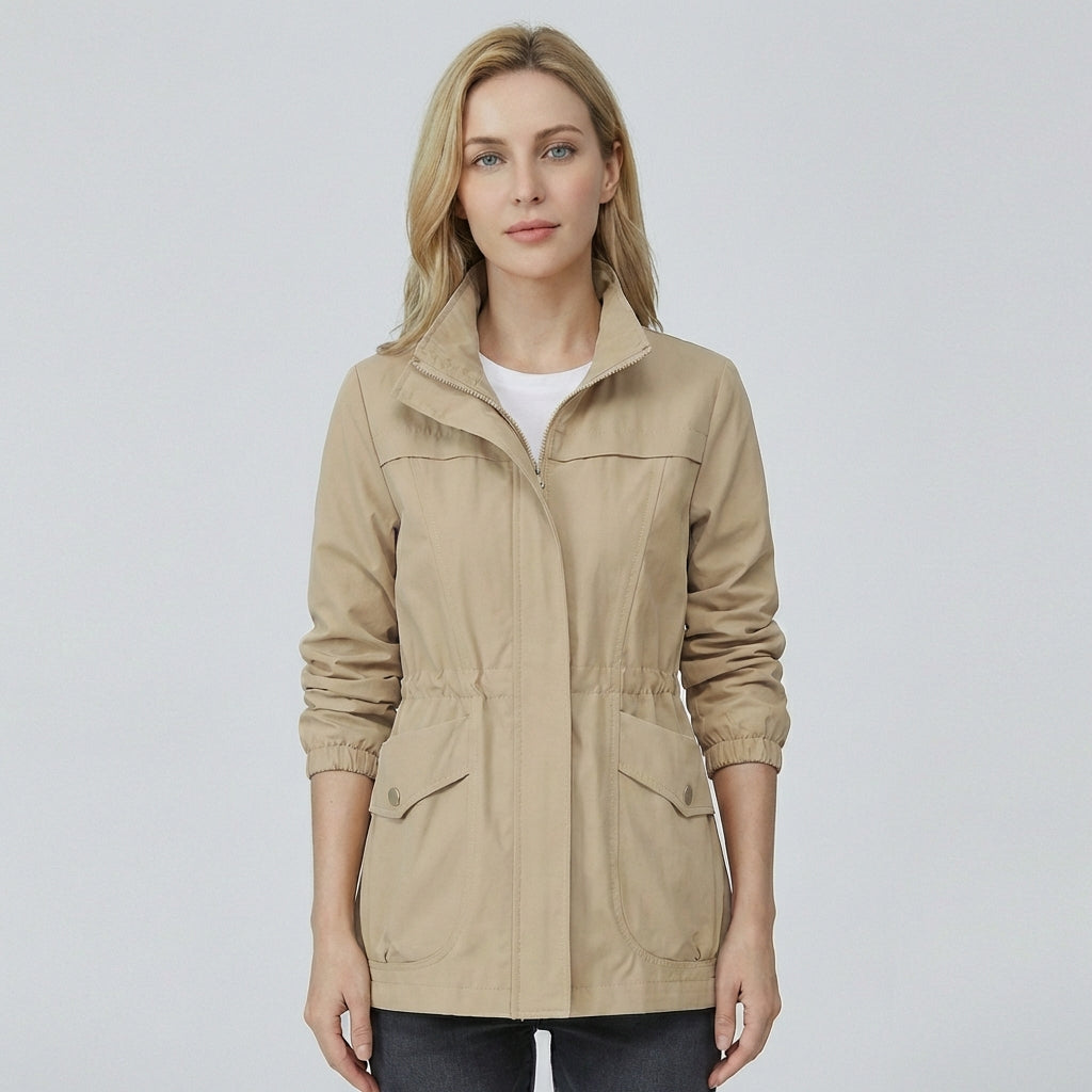 Glevato | Women's Lightweight Utility Jacket with Drawstring Waist