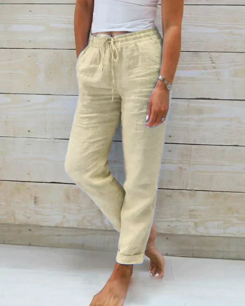 Glevato | Women's Linen Drawstring Pants