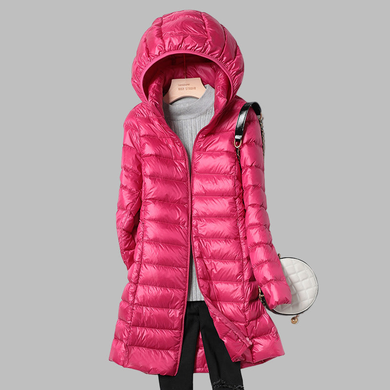 Glevato | Women's Long Down Puffer Jacket with Hood
