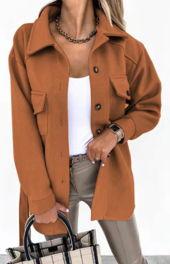 Glevato | Women's Overshirt Jacket with Belt