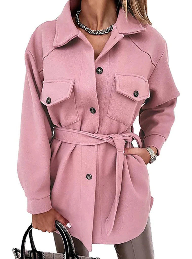 Glevato | Women's Overshirt Jacket with Belt