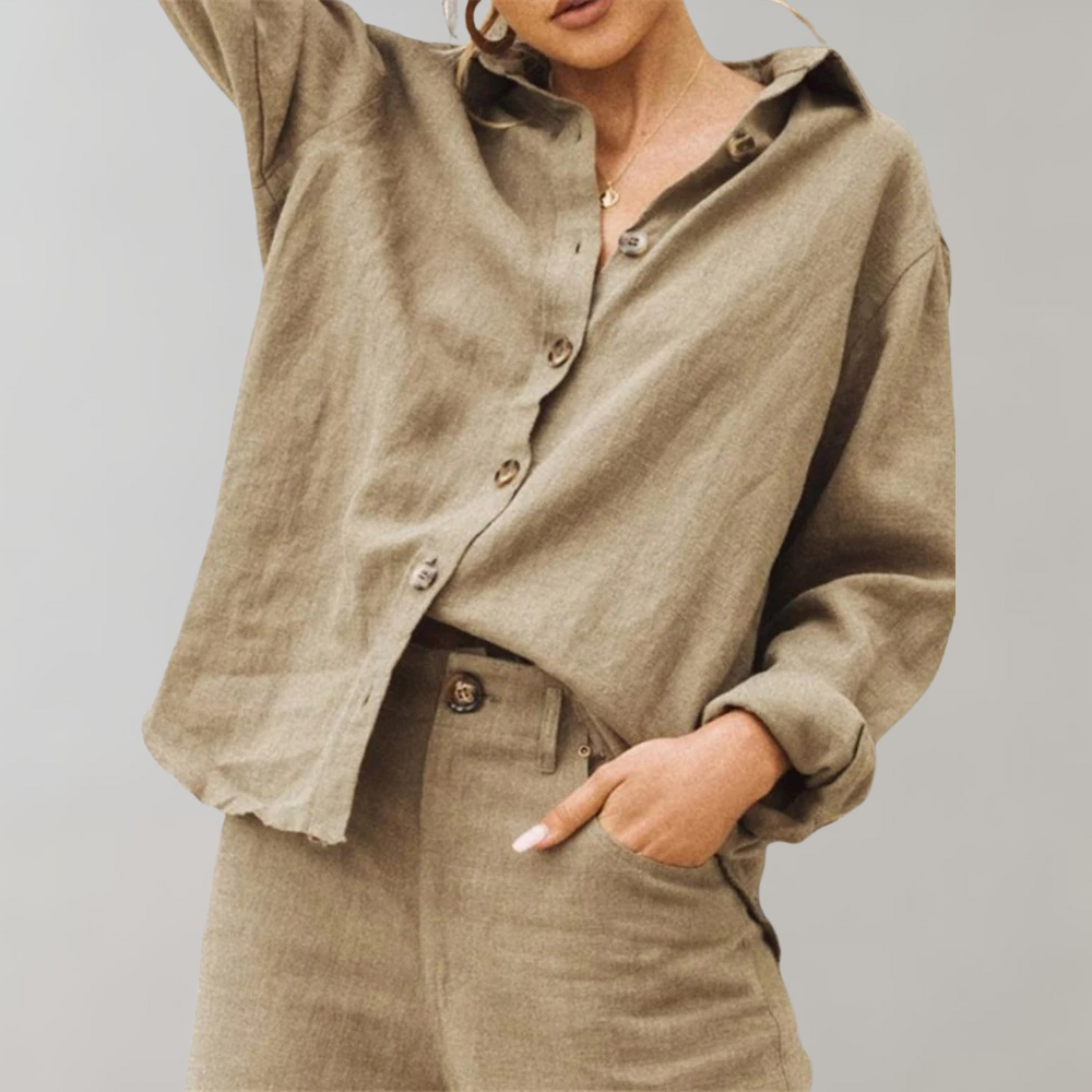 Glevato | Women's Oversized Button-Down Blouse