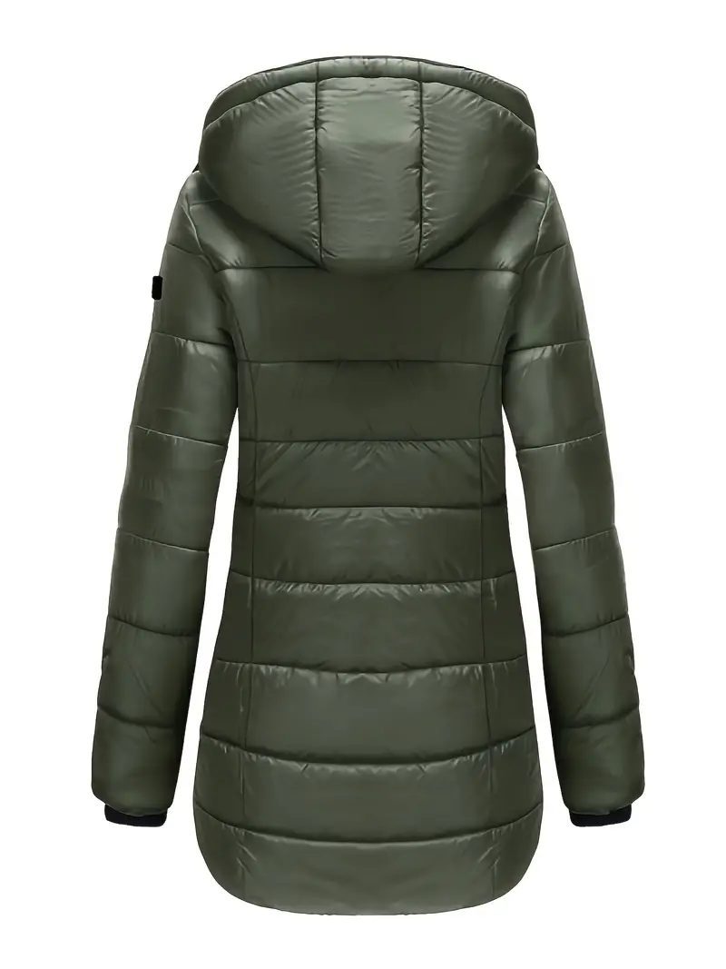 Glevato | Women's Padded Mid-Length Winter Coat with Hood