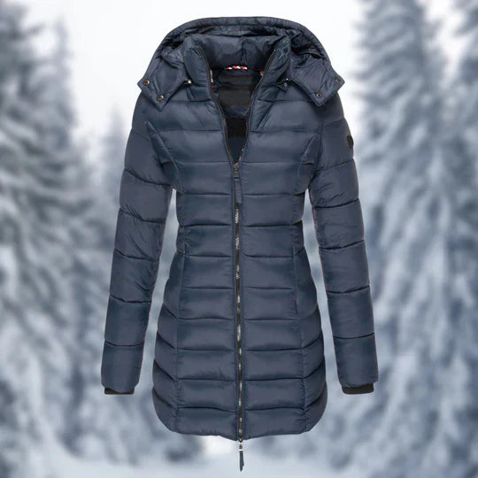 Glevato | Women's Padded Mid-Length Winter Coat with Hood