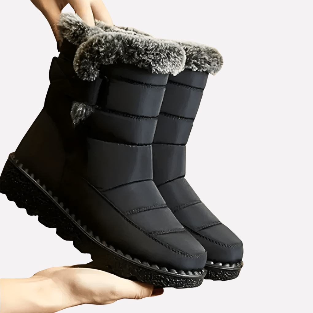 Glevato | Women's Padded Winter Boots with Faux Fur Trim