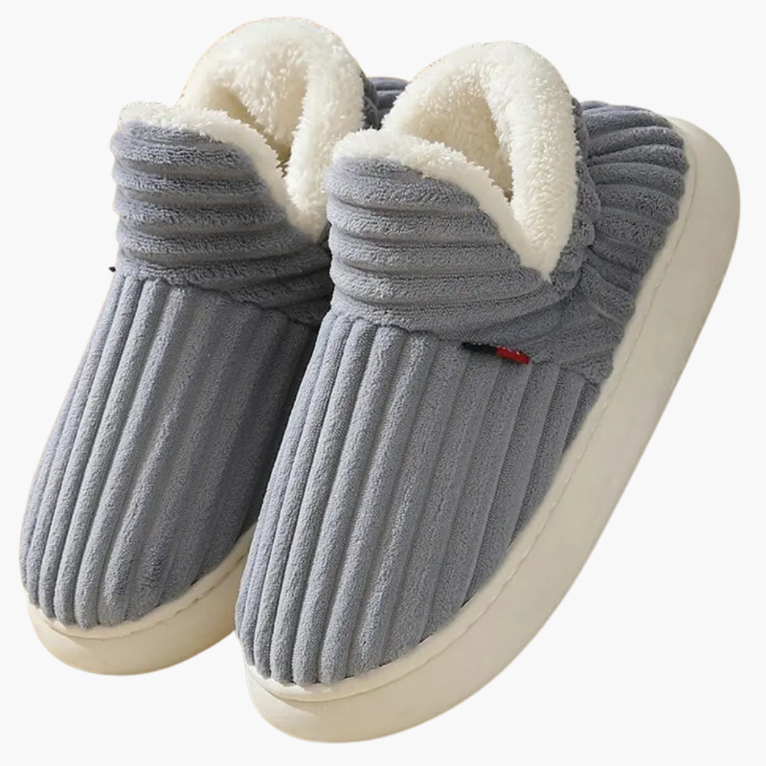 Glevato | Women's Plush Slippers with Ribbed Texture