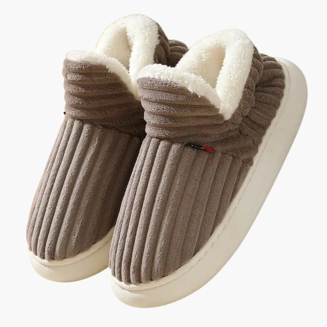 Glevato | Women's Plush Slippers with Ribbed Texture