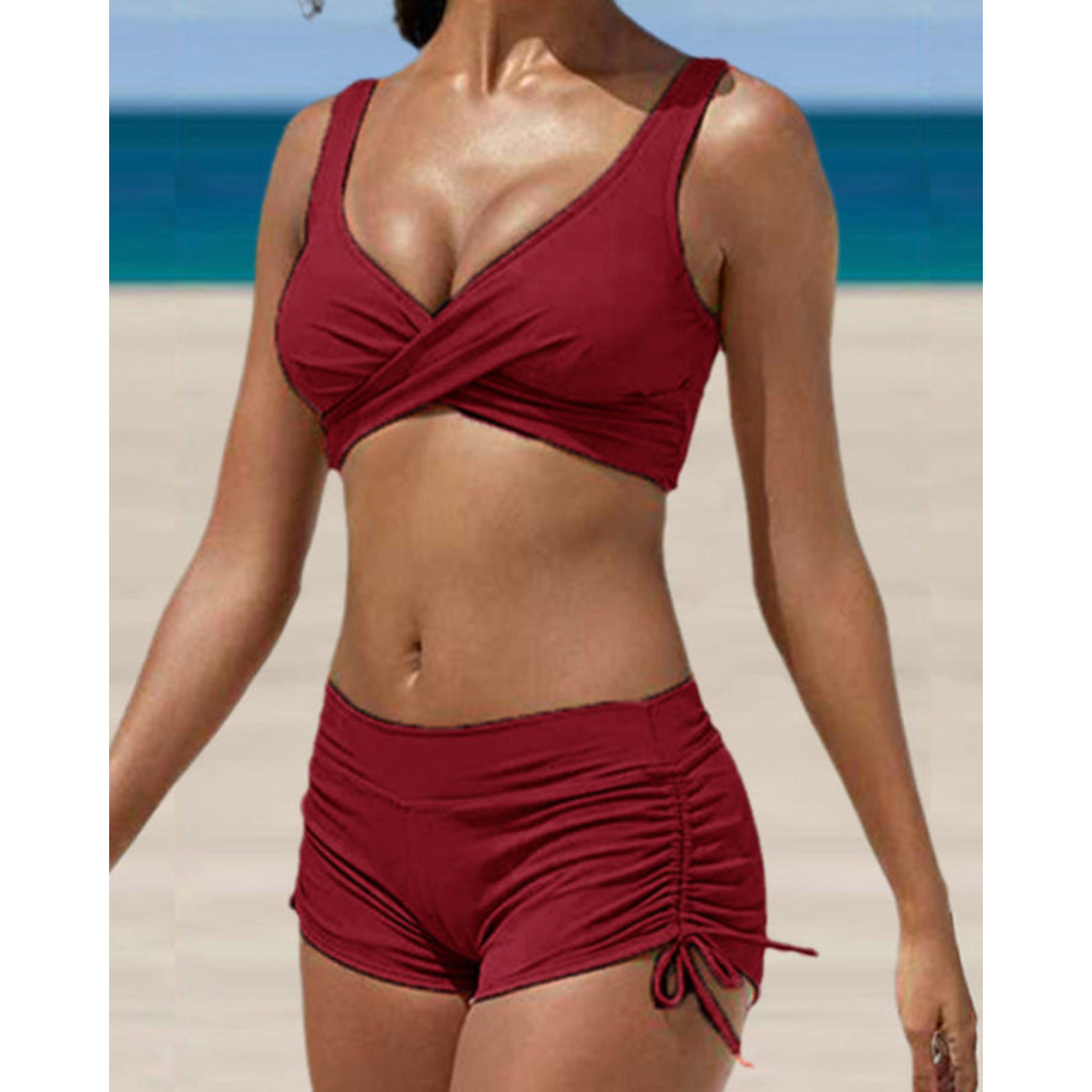 Glevato | Women's Ruched Side Bikini Set